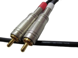 RCAケーブル 2本1セット 2.0m | ケーブル：立井電線 SOFTEC MIC CORD | プラグ：CANARE F-09