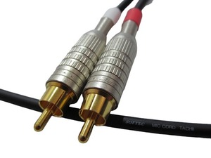 RCAケーブル 2本1セット 50cm | ケーブル：立井電線 SOFTEC MIC CORD | プラグ：CANARE F-10