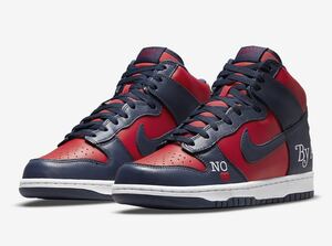 Supreme × NIKE SB Dunk High By Any Means Red/Navy-White DN3741-600 シュプリーム ナイキ SB ダンクハイ size US 9.5 新品未使用品