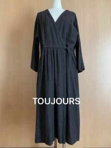 TOUJOURS カシュクールドレスワンピースロングカーディガン 着物リメイク