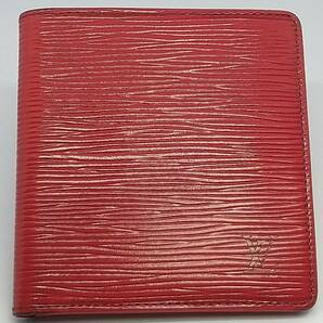 【送料無料】美品 LOUIS VUITTON ルイヴィトン エピ ポルトビエ6カルトクレディ カスティリアンレッド二つ折り財布の画像1