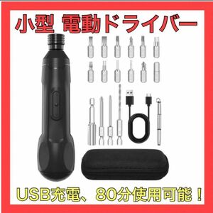 【連続使用80分】小型 電動ドライバー USB充電式 小型 手動 軽量 DIY 