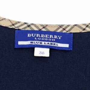 バーバリーブルーレーベル Tシャツ 半袖 ハートロゴ フレアスリーブ ストレッチ レディース 38サイズ ネイビー BURBERRY BLUE LABELの画像4