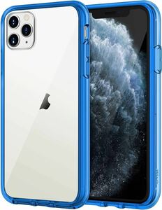 2311076 iPhone11ProMaxケース 2019 モデル6.5インチ専用 11 Pro Max 衝撃吸収 バンパーカバー 傷つけ防止 クリアバック (ブルー)