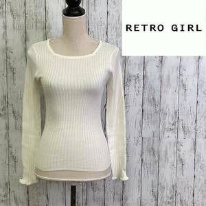 RETRO GIRL★レトロガール★スクエアネック リブニット★サイズM　55-30