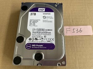 送料無料 Western Digital WD30PURZ Purple 3TB 3.5インチ SATA HDD3TB 使用時間18683H★F536