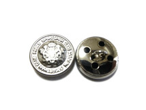 送料無料 約15mm 10個入り ボタン シルバー色 家紋調 メタル 真鍮 金属 ボタン 手芸 ブレザ－ ジャケット ms093_画像3