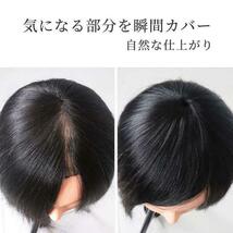 頭頂部 ウィッグ 部分かつら ヘアピース 自然 ブラウン つけ毛 メンズ にも_画像2