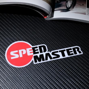 SPEED MASTERステッカー スピードマスターステッカー1枚 12CM 転写式ステッカー 車のボディーやバイクのタンクやヘルメット等に 耐水シール