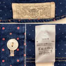 RRL インディゴ ポルカドット 長袖シャツ XSサイズ ワークシャツ ダブルアールエル POLO RALPH LAUREN ラルフローレン 3080181_画像5