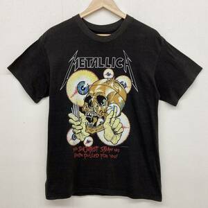 80s METALLICA PUSHEAD スカル EYE Tシャツ VINTAGE ブラック 黒 メタリカ パスヘッド バンT Tee ビンテージ ★ 1263