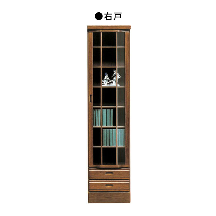 Bookshelf with glass door, Width 45cm, Finished product, Living room storage, Wooden, Japanese style, Modern, Slim, Right, handmade works, furniture, Chair, shelf, bookshelf, shelf