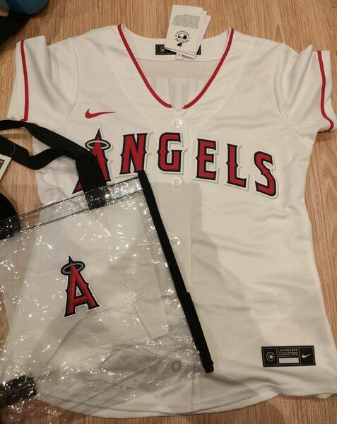 大谷グッズ　エンゼルススタジアム購入レプリカユニフォーム＋透明バッグ