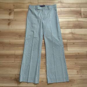 [ free shipping ] Ralph Lauren top class line purple lable stripe pants light blue 4 slacks 