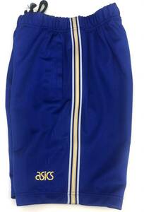 S Asics shorts royal blue school gym uniform gym uniform trousers men's wear blue jersey old Logo asics sport AN-874