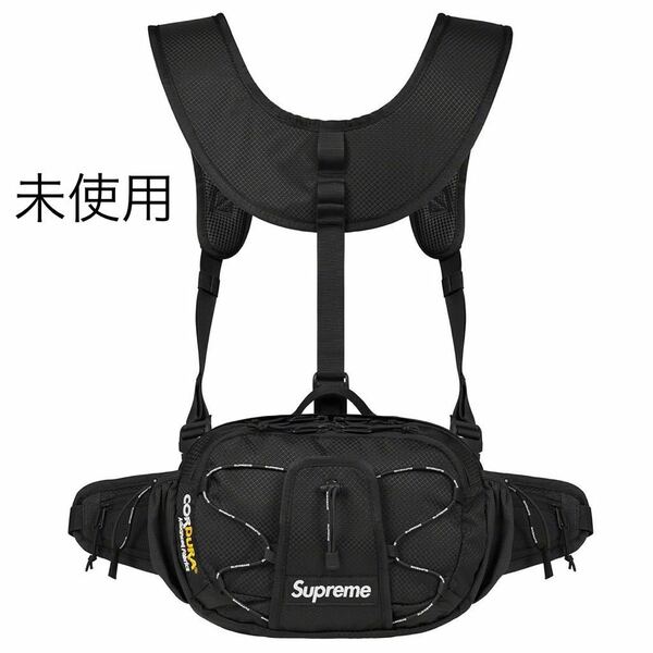 未使用 22ss Supreme Harness Waist Bag Black タグ、ステッカー付 Supreme Online ストア購入 黒 シュプリーム バッグ ウエストバッグ