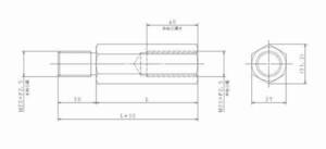 汎用 牽引フック延長アダプタ M20×P2.5×L65 ZCスイフト,NC,ND,RX-8等 他車種用サイズ一部製作可能