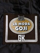 LA MODA GOJI 伊太利屋 GK ヒョウ柄風 ウール混 ジップ ジャケット_画像4