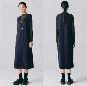 ZARA ダブルブレストフェイクスエード ジャンパースカート 海外Sサイズ ZARA ロングワンピース