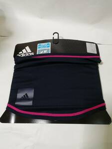 【未使用美品新品】アディダス adidas 男女兼用 ネックウォーマー 薄手 紺色 ネイビー 