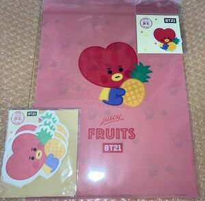 BT21 TATA TSUTAYA限定クリアファイル　見開きダイカットメモ　ステッカー セット売り　