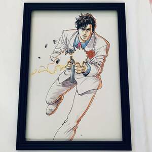 CITY HUNTER イラスト 額装品 A4サイズ ポスター風 インテリア 北条司 シティーハンター 冴羽 槇村香 007