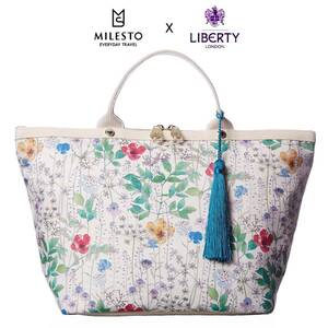 全国送料無料　ミレスト　MILESTO×LIBERTY　Sweet escape リバティプリント トートバッグ Irma white MLS420-IRWH