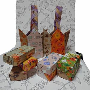折り紙 箱&紙袋 ハロウィン 全32個