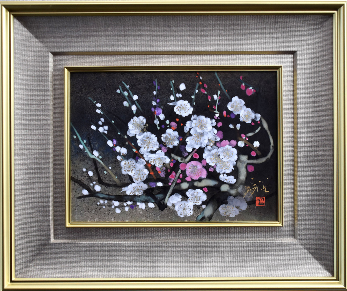 Es maravilloso ver las pequeñas obras de este artista tan popular. Estoy fascinado por su belleza. Pintura japonesa de Koji Matsumura., No. 4 Principios de primavera [Galería Seiko]*, Cuadro, pintura japonesa, Flores y pájaros, Fauna silvestre