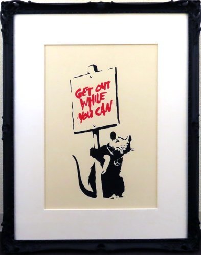 Banksy SORTEZ PENDANT QUE VOUS LE POUVEZ Sérigraphie avec sceau officiel du WCP Limitée à 500 exemplaires [Galerie Masamitsu], Ouvrages d'art, Impressions, Sérigraphie