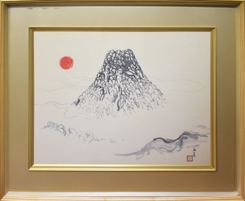 Une représentation majestueuse et délicate du mont Fuji au-dessus des nuages. Œuvre de Hideto Iwahashi, un peintre japonais qui a reçu l'Ordre de la Culture, No. 12 Fuji {Certificat d'authenticité inclus} [Galerie Masamitsu] *, peinture, Peinture japonaise, paysage, Fugetsu