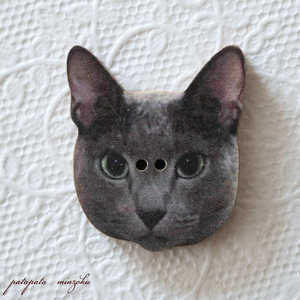 ne that sipichipie France made wooden button marks li evo n-rudu Jules handicrafts cat cat button miscellaneous goods 