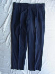 Papas Papas stretch cotton 2 pleat center Press pants size 48/M made in Japan navy 