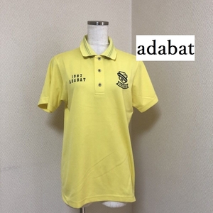 adabat（アダバット）レディース ゴルフシャツ 半袖 ポロシャツ イエロー 44号 大きいサイズ