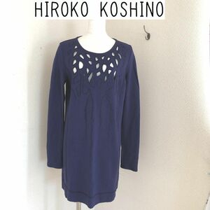 HIROKO KOSHINO Hiroko Koshino cut Work One-piece лиловый длинный рукав M 38 номер 40 плата 50 плата 