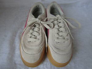 PUMA DEVA SUEDE WMNS（プーマ デバ スウェード ウィメンズ）(372423 10) ベージュ/ピンク/金/ガムソール　wm24㎝ US7.5　2020年製 ok2309A