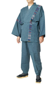 【ひめか】作務衣 日本製 久留米織パッチワーク作務衣 722 Ｍサイズ