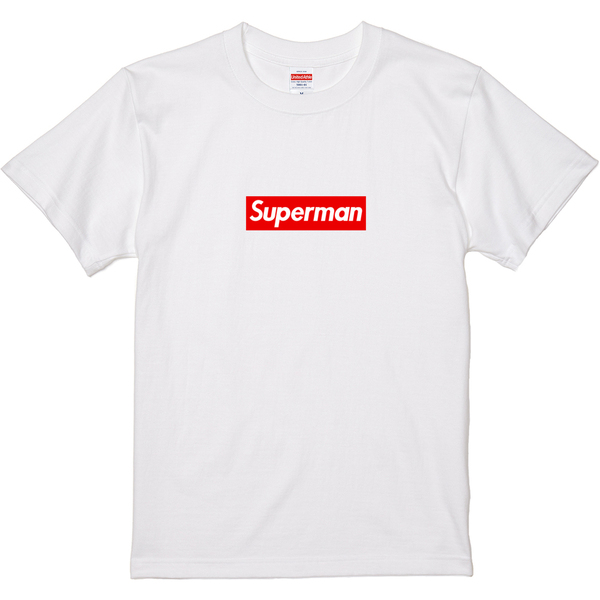 Superman box logo Tee スーパーマン ボックスロゴ Tシャツ WHITE Mサイズ