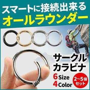 カラビナ 丸型 サークルカラビナ ゴールド 3個セット 内径:19mm 外径:27mm