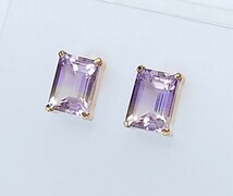 バイカラー！　アメトリン　1.80ct K18 ピアス（139737）_画像2