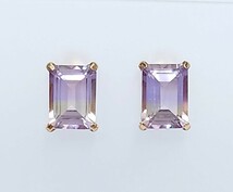 バイカラー！　アメトリン　1.80ct K18 ピアス（139737）_画像4