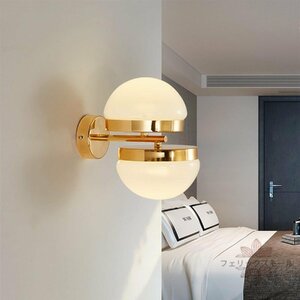 モダンな壁取り付け用燭台、モダンでシンプルなガラスのゴールデンウォールランプ - 寝室のベッドサイド、リビングルーム、階段、通路のLED