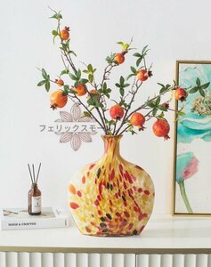 【芸術家具】アメリカ　彩色花瓶　高級感　芸術　瑠璃花器　装飾品　アイデア　金色　リビング　ダイニングルーム