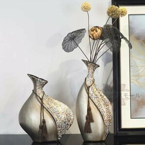 【芸術家具】高品質　飾り物　セラミック花瓶　復古　金運アップ　ドライフラワー　花器　工芸花瓶