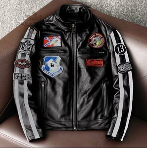  style leather leather jacket men's leather jacket pure cow leather Biker Trend Biker jacket 