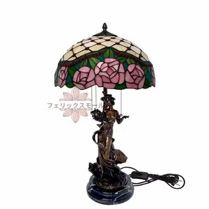 Art hand Auction [Luxury Furniture] Rare Tiffany stained glass 3-light stand made of pure copper Glass craft/statue Ornament Interior art, Handcraft, Handicrafts, Glass Crafts, Stained glass