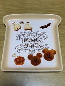 ●TDL ディズニーランド　スーベニアプレート　食パン型　ハロウィン　皿　陶器　１枚● ディズニーリゾート TDR ハロウィーン　35周年