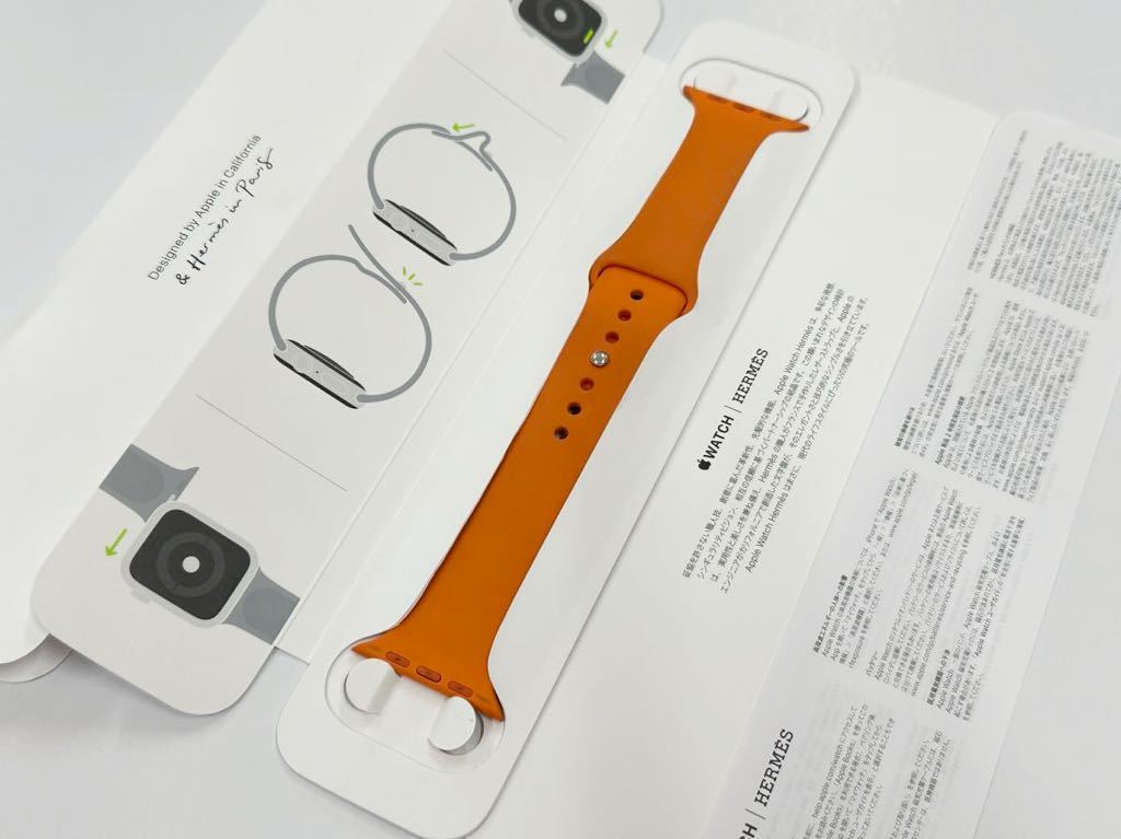 即決 美品 Apple Watch HERMES オレンジ スポーツバンド 41mm 40mm