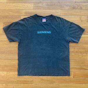 Champion ボディSIEMENS 企業ロゴTシャツ チャンピオン 00’s ブラックフェード ヴィンテージ