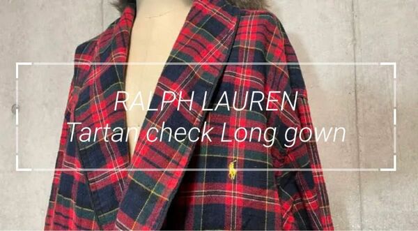 【RALPH LAUREN】タータン チェック 刺繍ロゴ ガウンコート